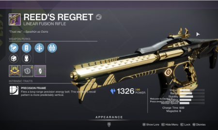 Destiny 2 Reed's Regret Guide - Reed’s Regret God Roll and How to Get It