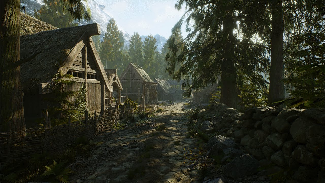Skyrim and Minecraft come together in this magnificent Unreal Engine 5 open world environment.